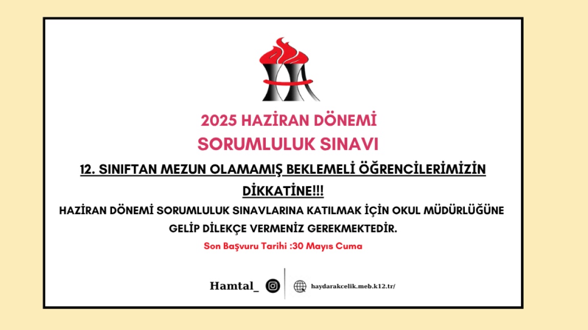 Sorumluluk Sınavı Başvuruları